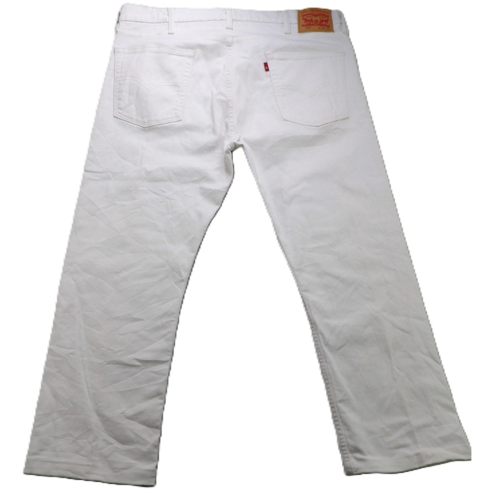 Levi's 513 Jeans Men 38x25 White Slim Straight Denim Cotton Stretch Solid Casual